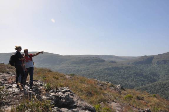Aulas de geografia e geologia durante passeio no P.E do Guartelá, região de Tibagi - PR